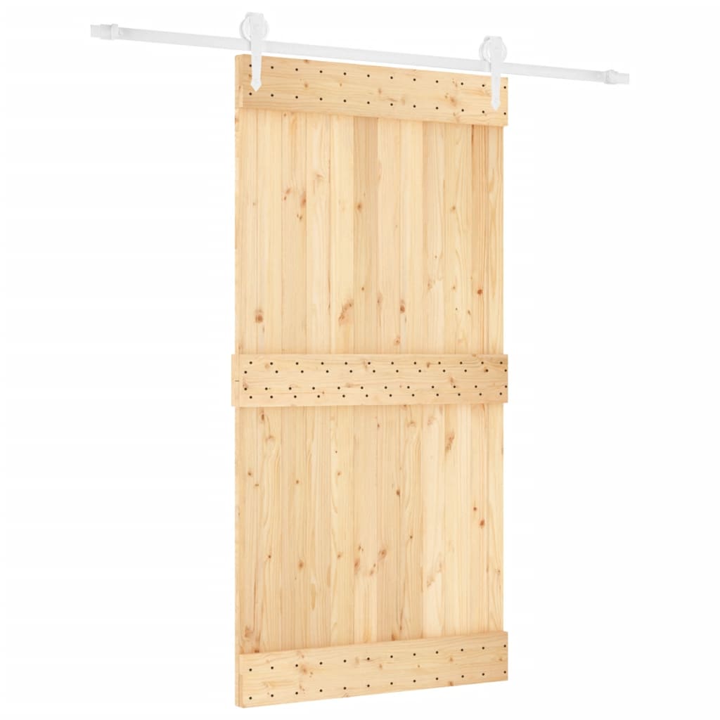8721012083141_a_en_hd_1 vidaXL Sliding Door with Hardware Set 100x210 cm Solid Wood Pine - Image 2