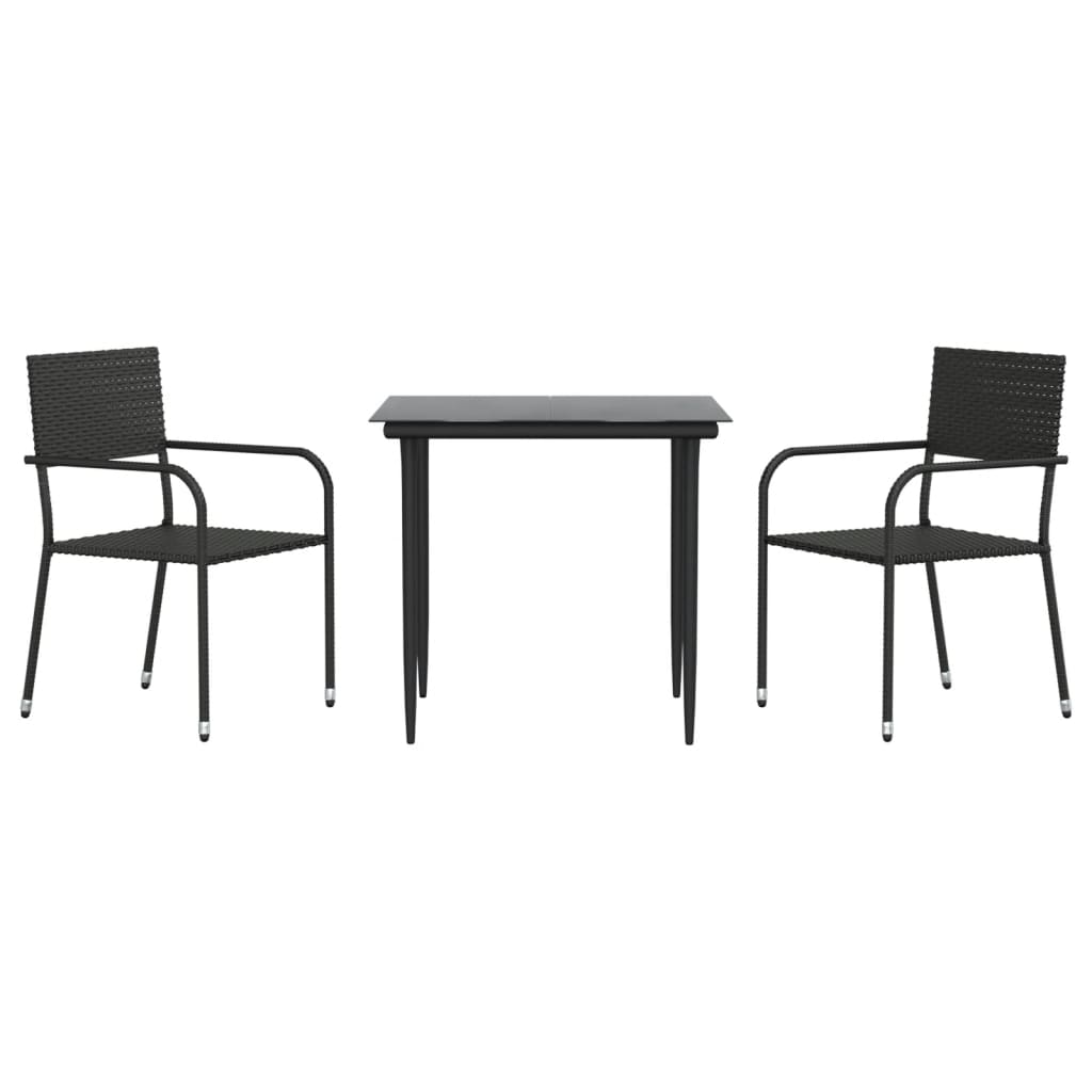 8721012085749_a_en_hd_1 vidaXL 3 Piece Garden Dining Set Black Poly Rattan and Steel - Image 2