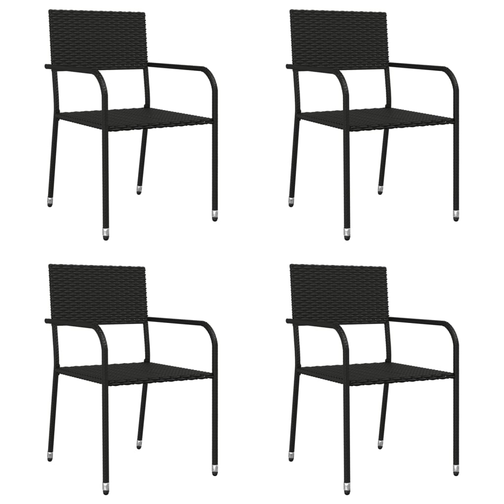 8721012085763_g_en_hd_1 vidaXL 5 Piece Garden Dining Set Black Poly Rattan and Steel - Image 3