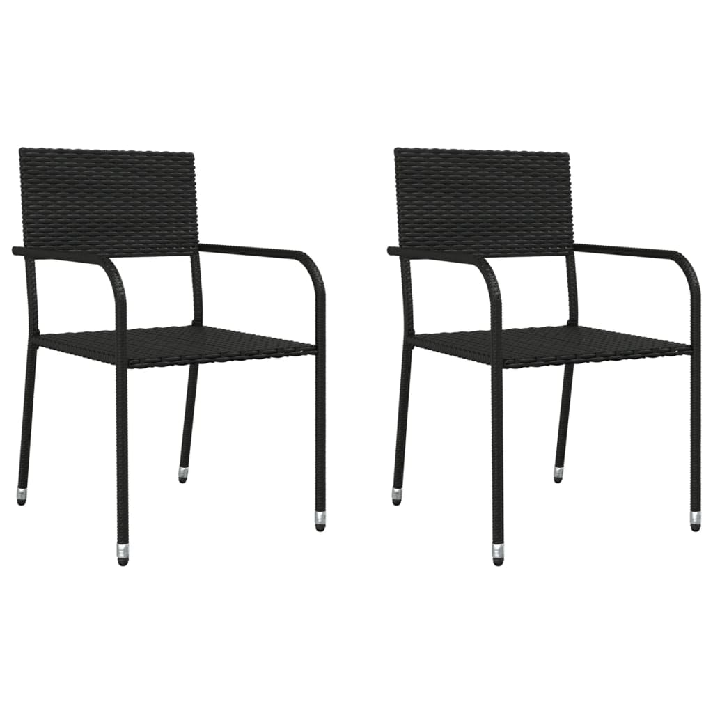 8721012085824_g_en_hd_1 vidaXL 3 Piece Garden Dining Set Black Poly Rattan and Steel - Image 3