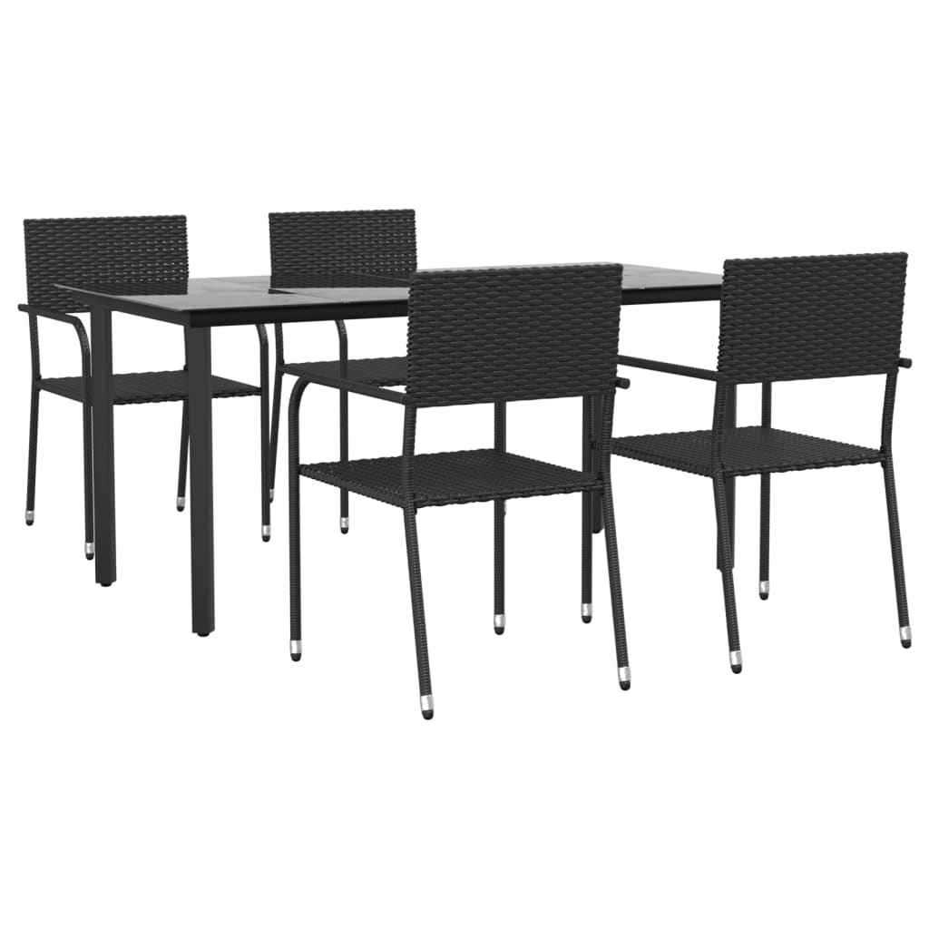 8721012085862_a_en_hd_1 vidaXL 5 Piece Garden Dining Set Black Poly Rattan and Steel - Image 2