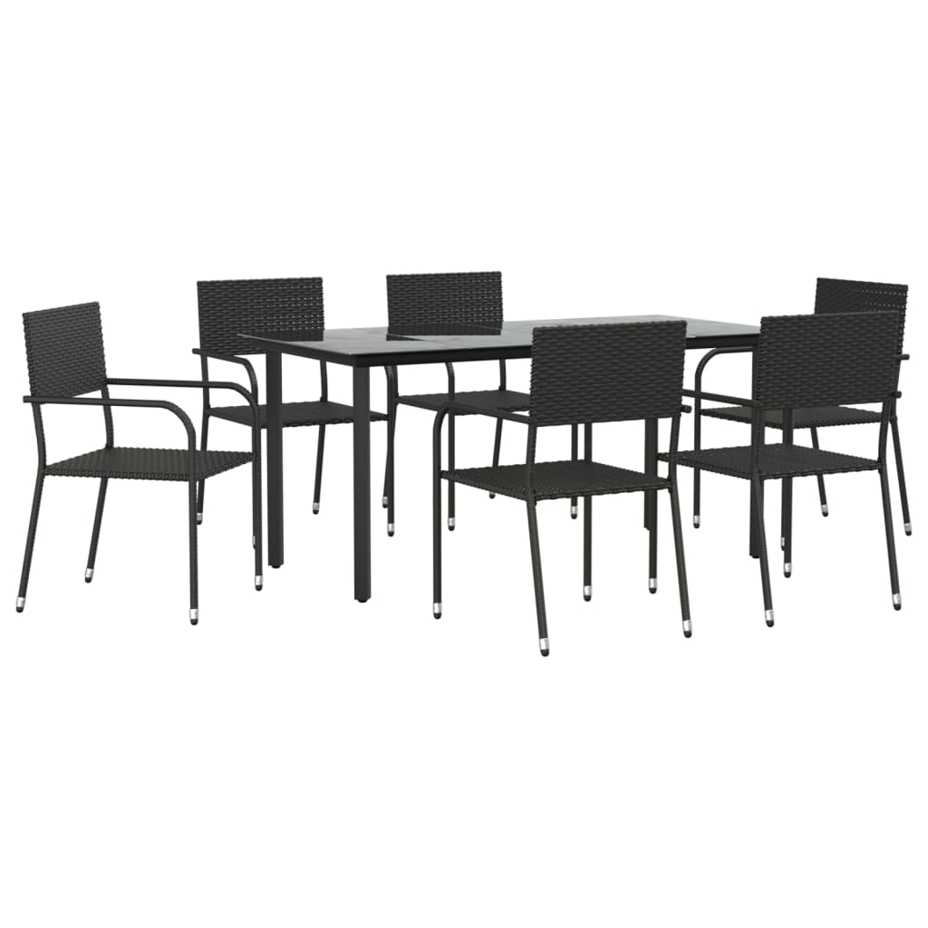 8721012085879_a_en_hd_1 vidaXL 7 Piece Garden Dining Set Black Poly Rattan and Steel - Image 2