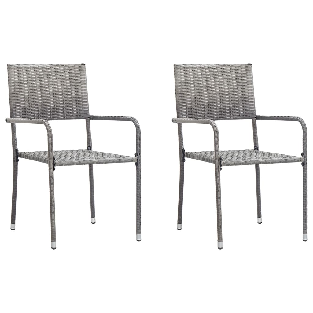 8721012085909_g_en_hd_1 vidaXL 3 Piece Garden Dining Set Grey and Black Poly Rattan and Steel - Image 3