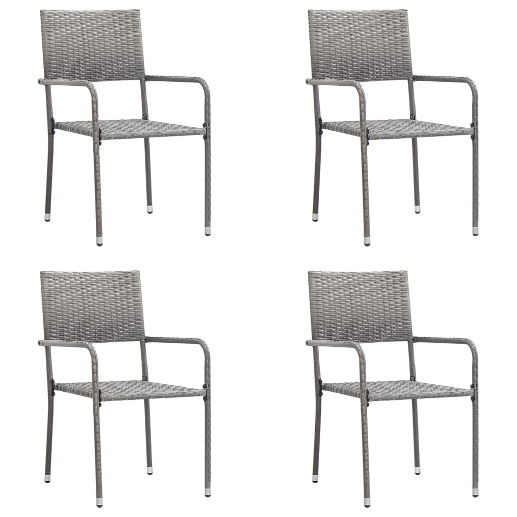 8721012085923_g_en_hd_1 vidaXL 5 Piece Garden Dining Set Grey and Black Poly Rattan and Steel - Image 3