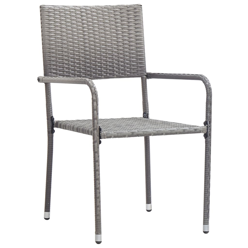 8721012085947_g_en_hd_2 vidaXL 5 Piece Garden Dining Set Grey and Black Poly Rattan and Steel - Image 4