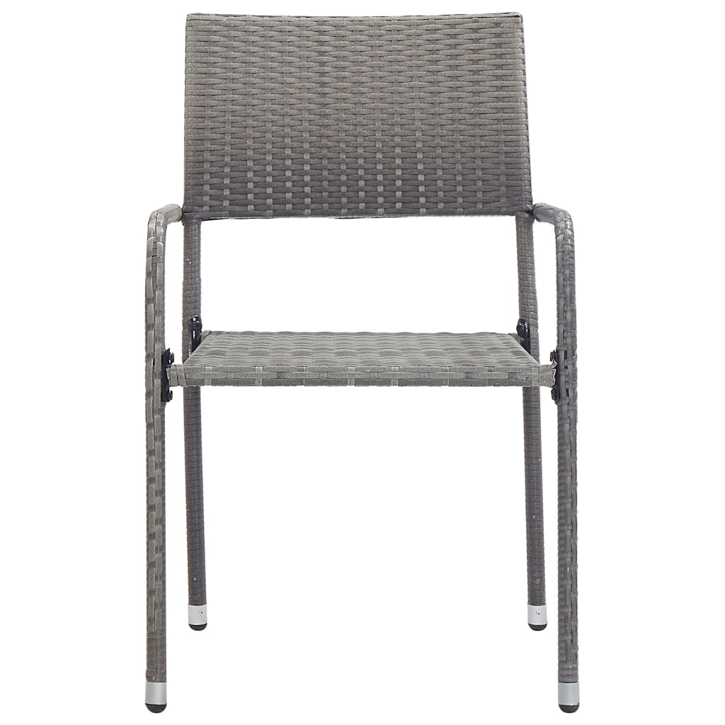 8721012085947_g_en_hd_3 vidaXL 5 Piece Garden Dining Set Grey and Black Poly Rattan and Steel - Image 5