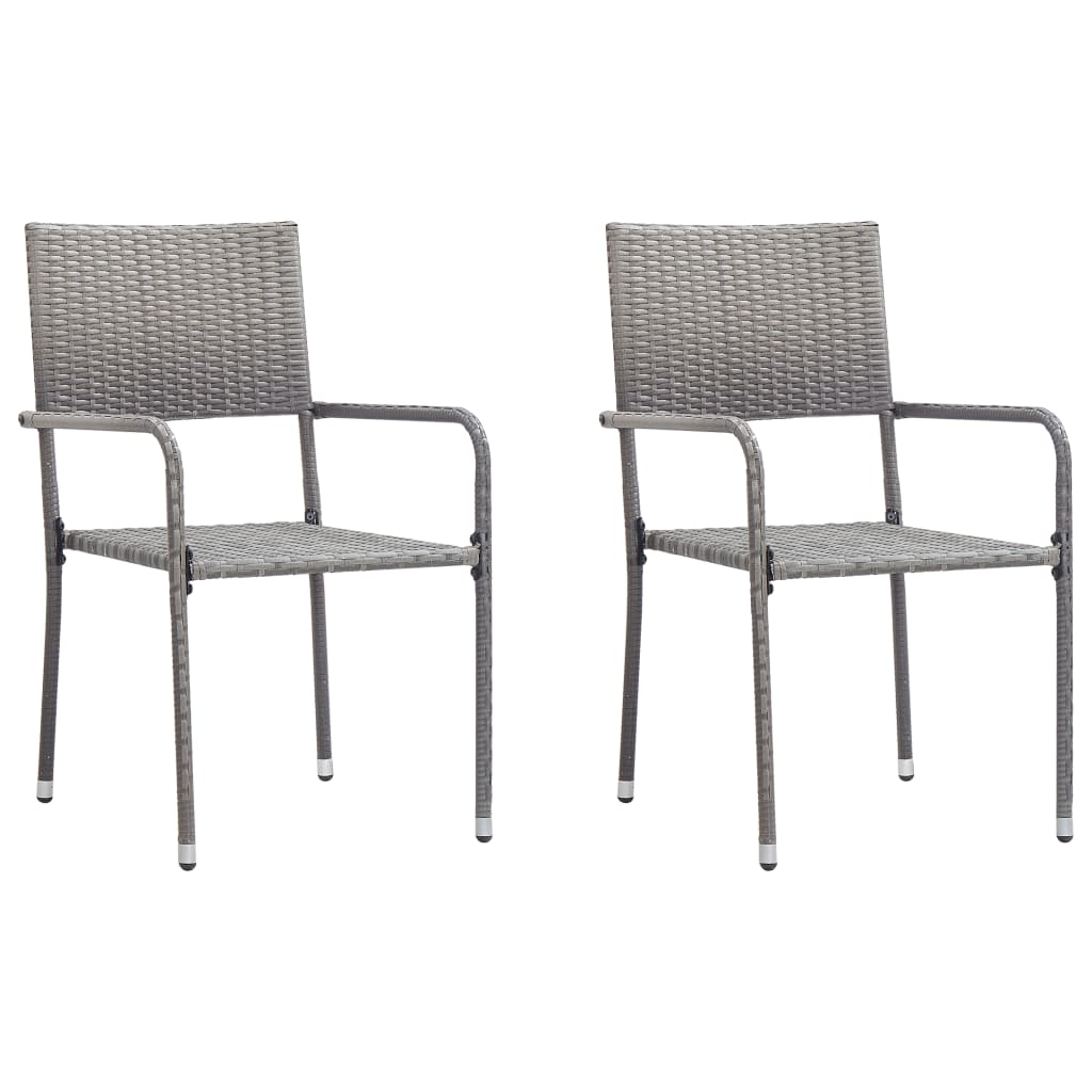 8721012085985_g_en_hd_1 vidaXL 3 Piece Garden Dining Set Grey and Black Poly Rattan and Steel - Image 3