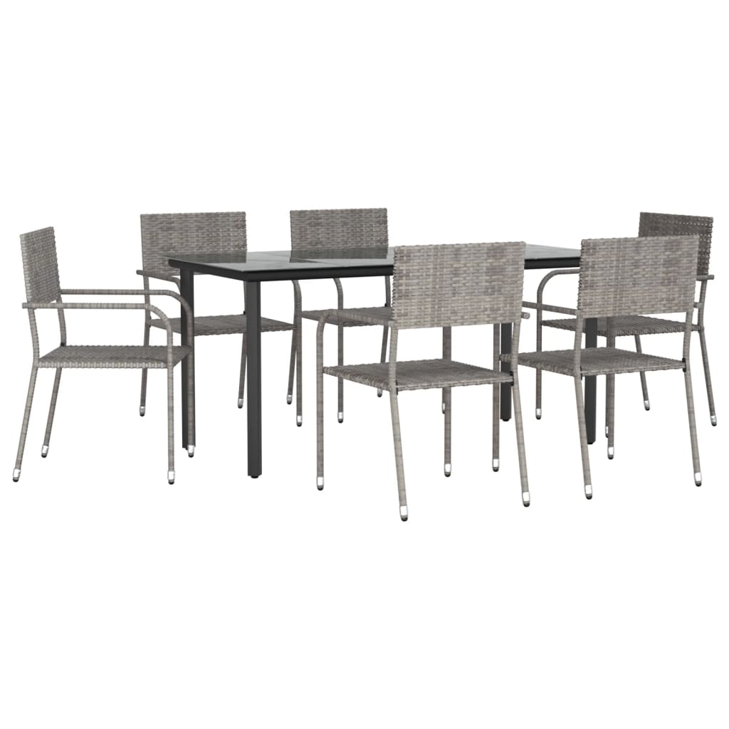 8721012086036_a_en_hd_1 vidaXL 7 Piece Garden Dining Set Grey and Black Poly Rattan and Steel - Image 2
