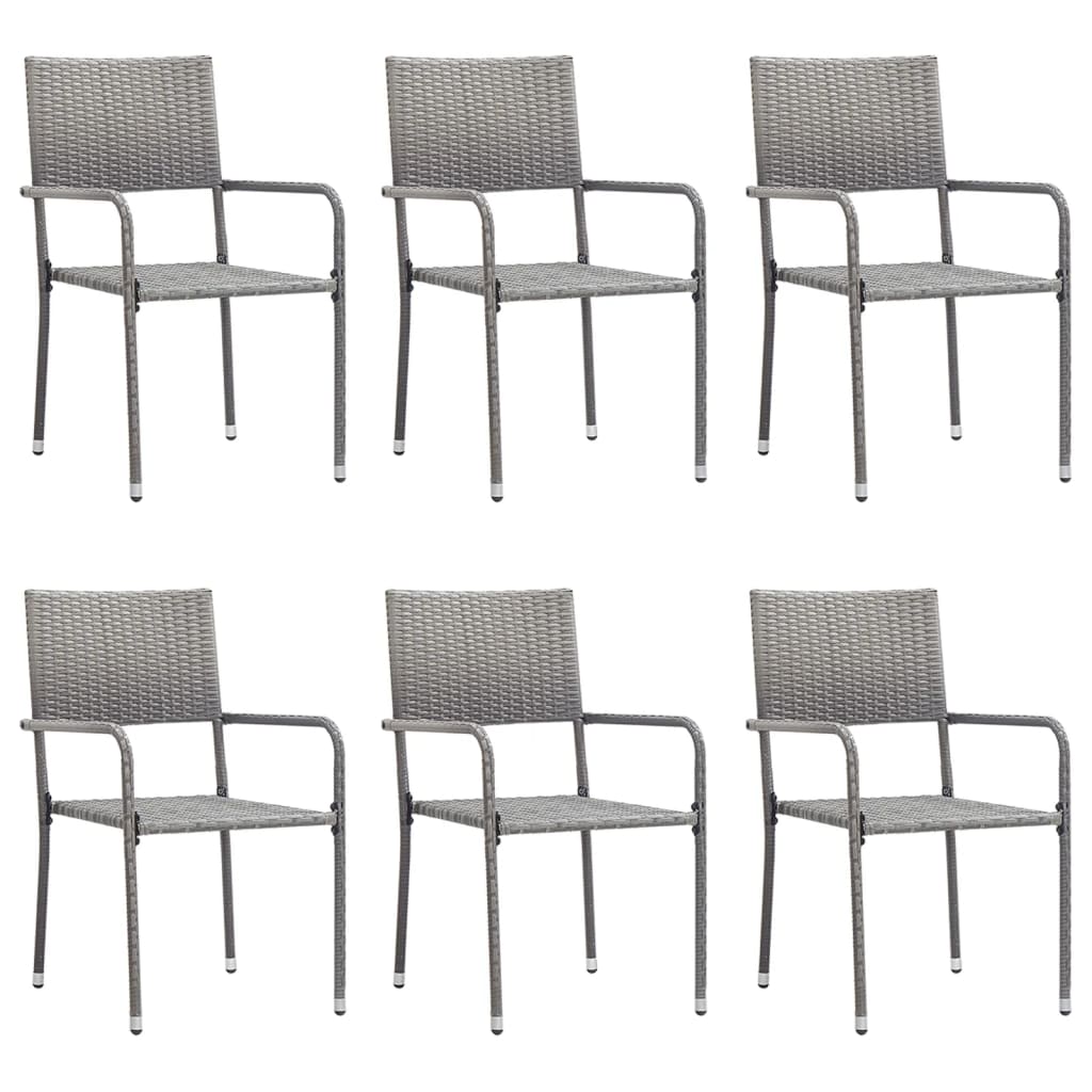 8721012086036_g_en_hd_1 vidaXL 7 Piece Garden Dining Set Grey and Black Poly Rattan and Steel - Image 3