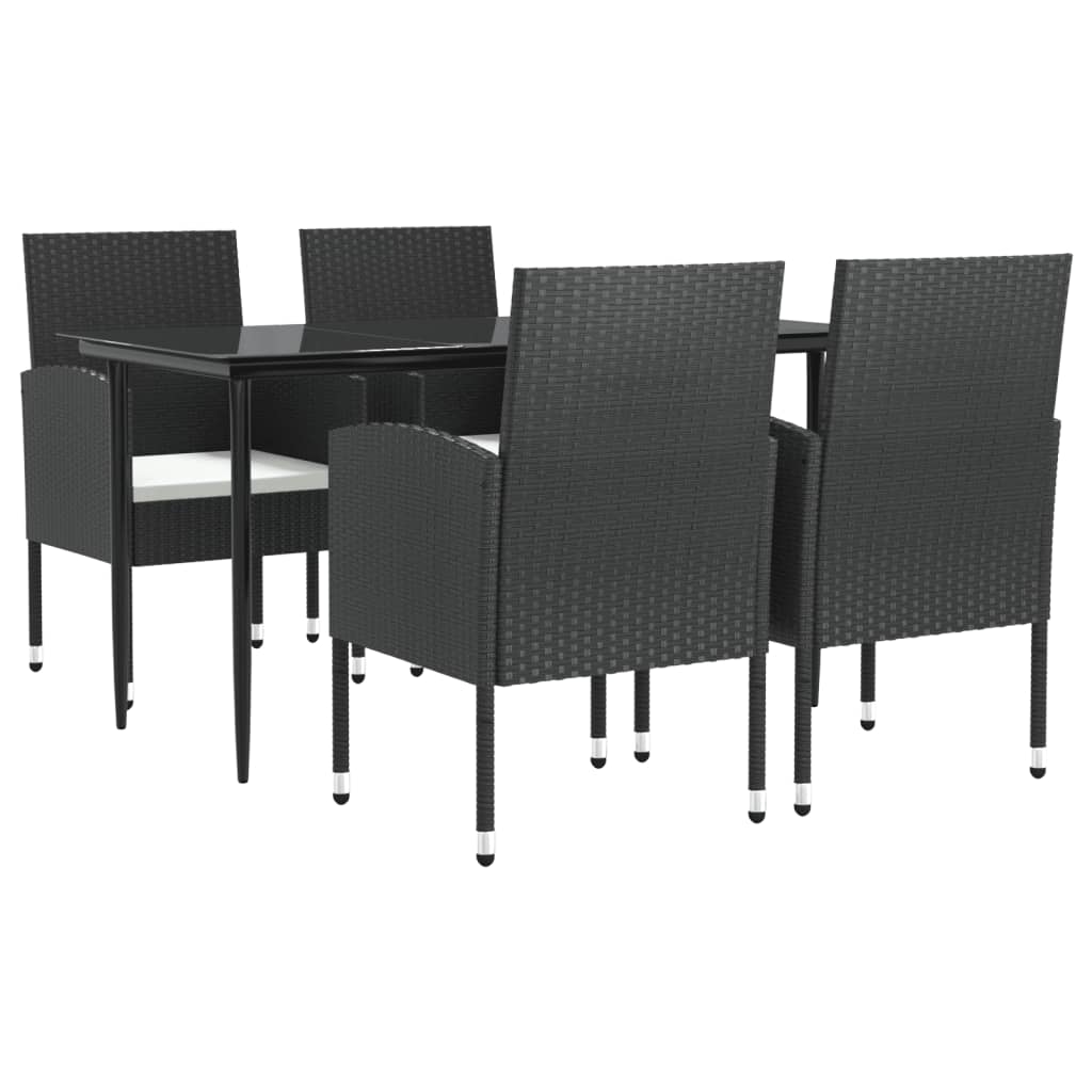 8721012086081_a_en_hd_1 vidaXL 5 Piece Garden Dining Set Black Poly Rattan and Steel - Image 2