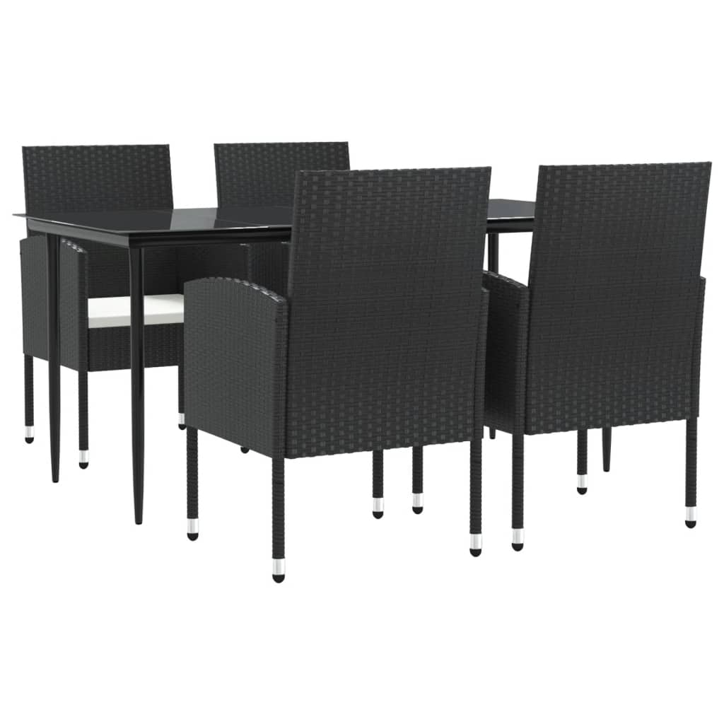 8721012086104_a_en_hd_1 vidaXL 5 Piece Garden Dining Set Black Poly Rattan and Steel - Image 2