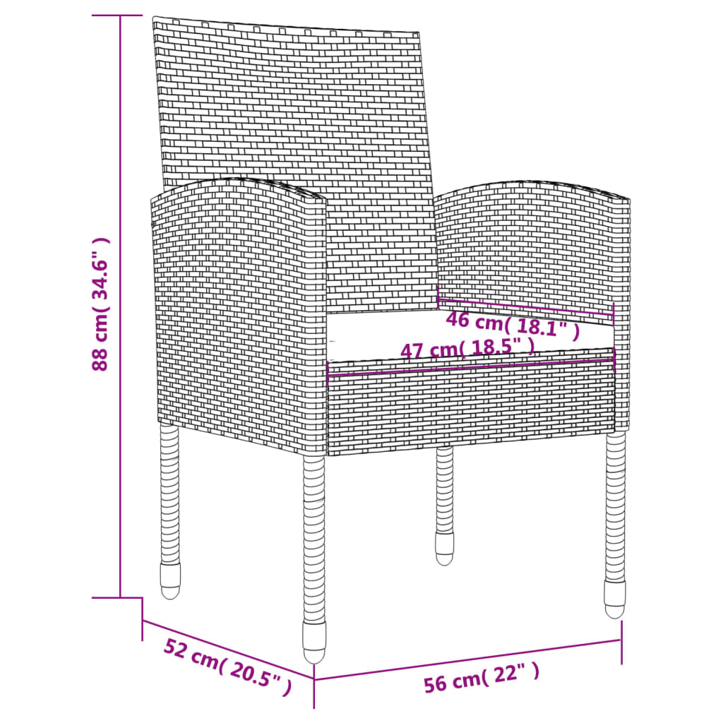 8721012086142_g_en_hd_10 vidaXL 3 Piece Garden Dining Set Black Poly Rattan and Steel - Image 12