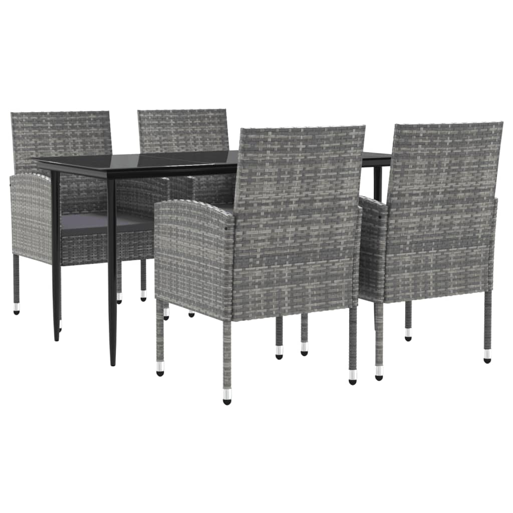 8721012086241_a_en_hd_1 vidaXL 5 Piece Garden Dining Set Grey and Black Poly Rattan and Steel - Image 2