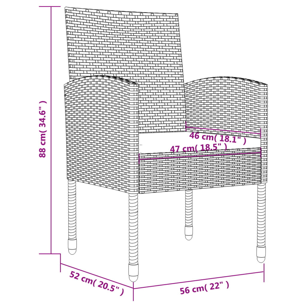 8721012086265_g_en_hd_10 vidaXL 5 Piece Garden Dining Set Grey and Black Poly Rattan and Steel - Image 12