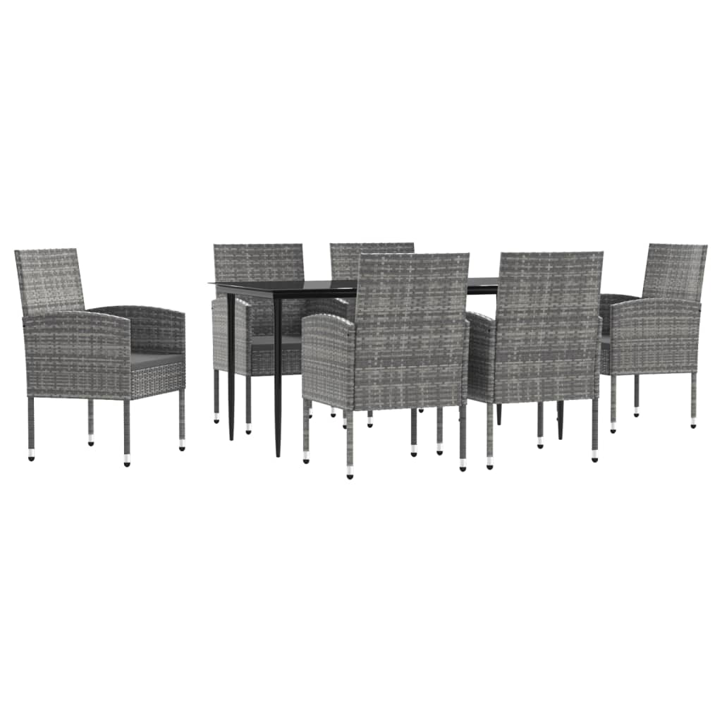 8721012086272_a_en_hd_1 vidaXL 7 Piece Garden Dining Set Grey and Black Poly Rattan and Steel - Image 2