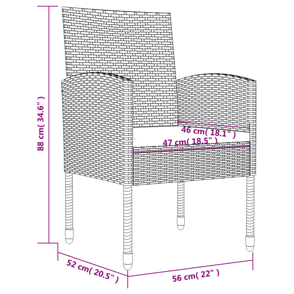 8721012086302_g_en_hd_10 vidaXL 3 Piece Garden Dining Set Grey and Black Poly Rattan and Steel - Image 12