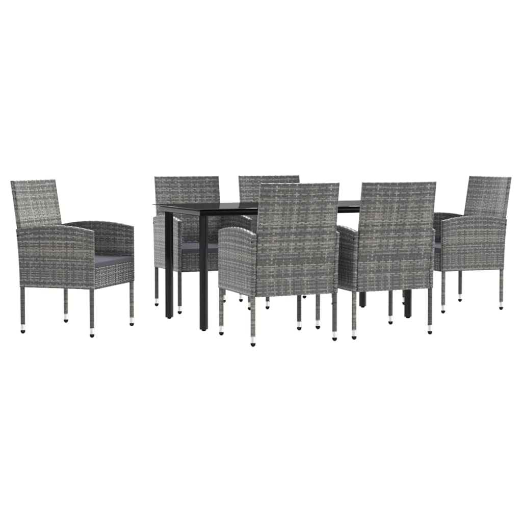 8721012086357_a_en_hd_1 vidaXL 7 Piece Garden Dining Set Grey and Black Poly Rattan and Steel - Image 2