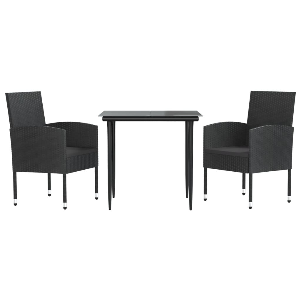 8721012086388_a_en_hd_1 vidaXL 3 Piece Garden Dining Set Black Poly Rattan and Steel - Image 2