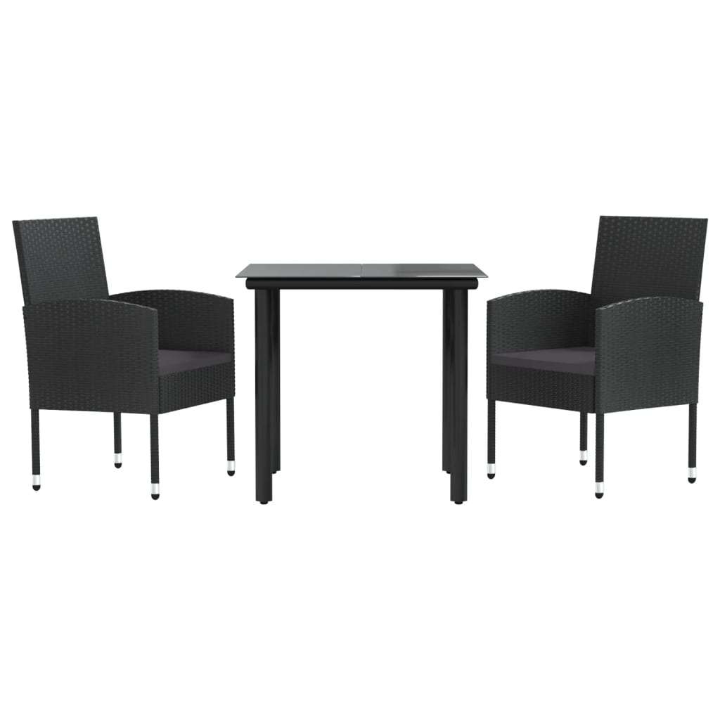 8721012086463_a_en_hd_1 vidaXL 3 Piece Garden Dining Set Black Poly Rattan and Steel - Image 2