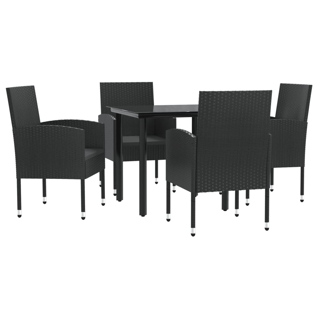 8721012086470_a_en_hd_1 vidaXL 5 Piece Garden Dining Set Black Poly Rattan and Steel - Image 2