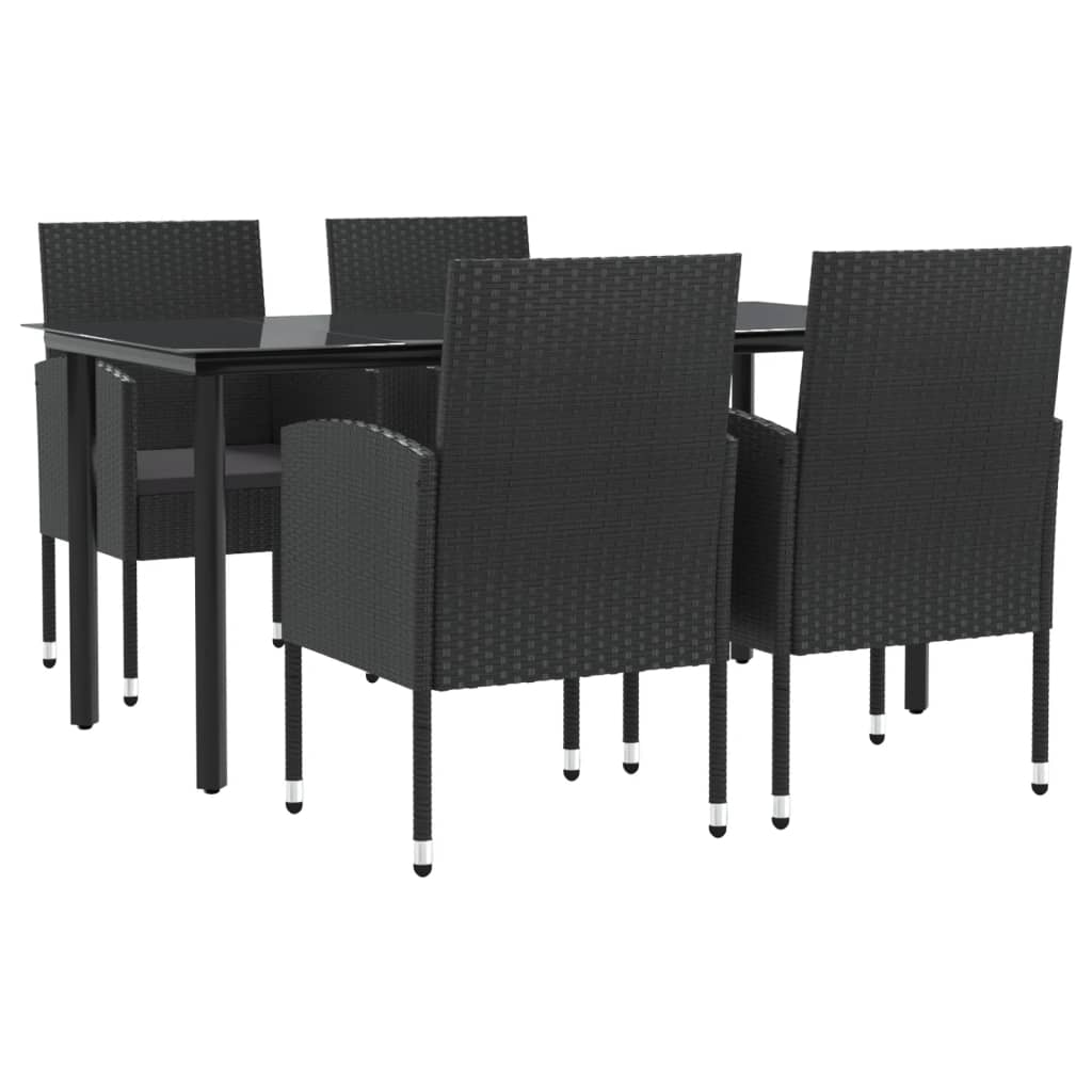 8721012086500_a_en_hd_1 vidaXL 5 Piece Garden Dining Set Black Poly Rattan and Steel - Image 2