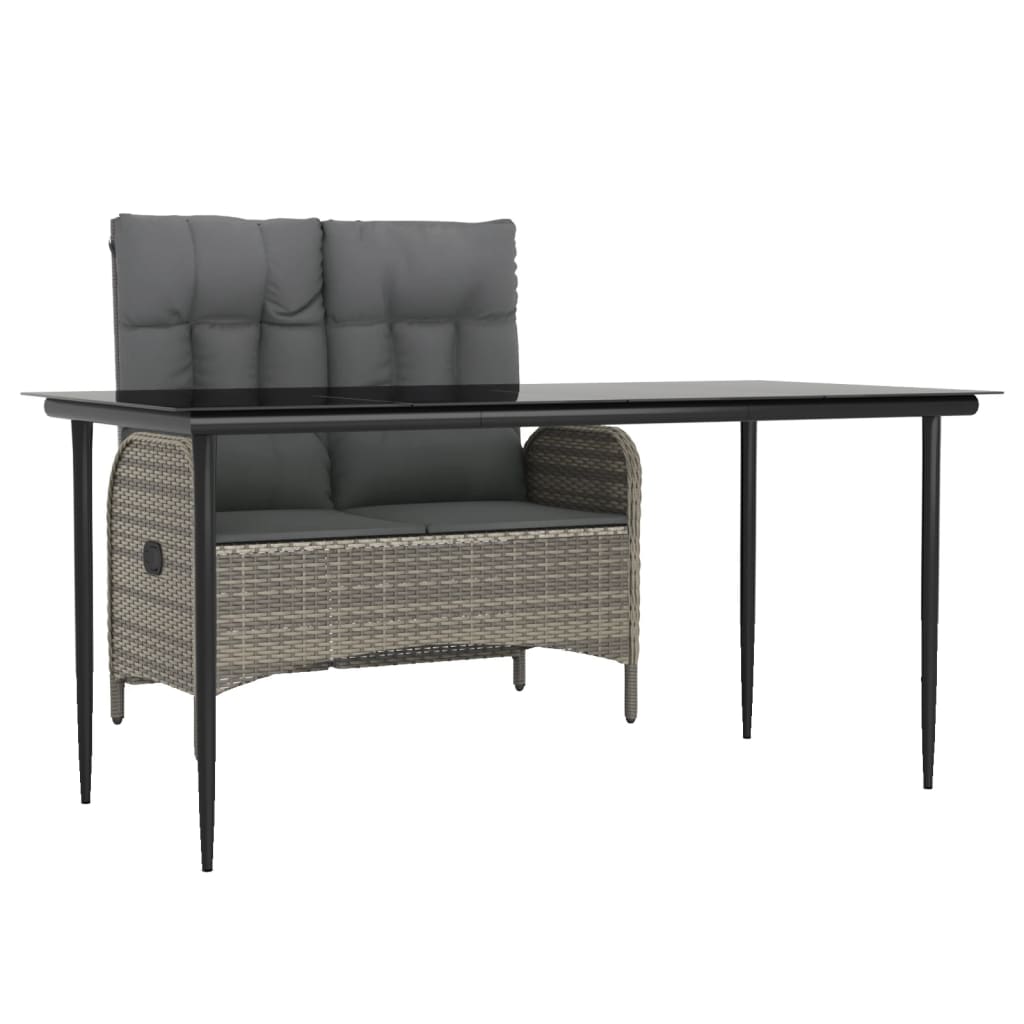 8721012106932_a_en_hd_1 vidaXL 2 Piece Garden Dining Set with Cushions Grey Poly Rattan - Image 2