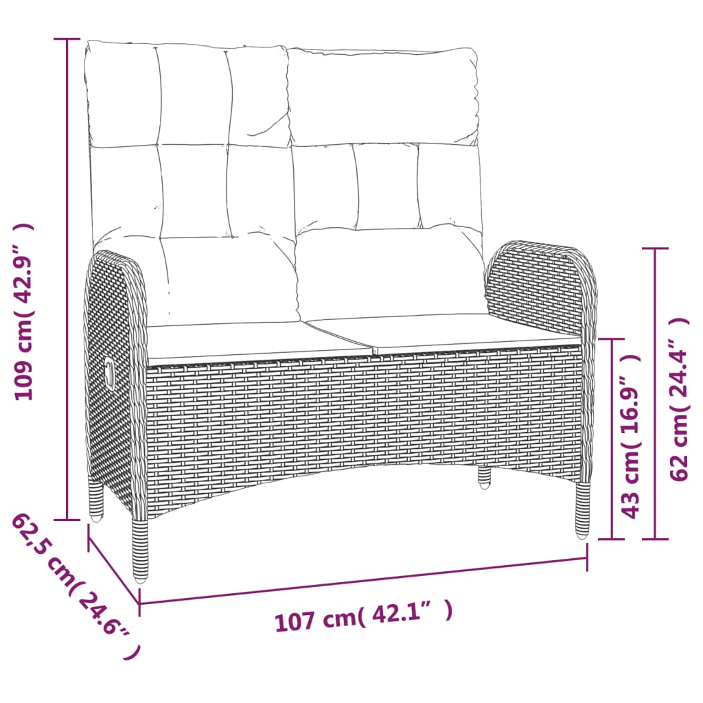 8721012106963_g_en_hd_5 vidaXL 2 Piece Garden Dining Set with Cushions Grey Poly Rattan - Image 7