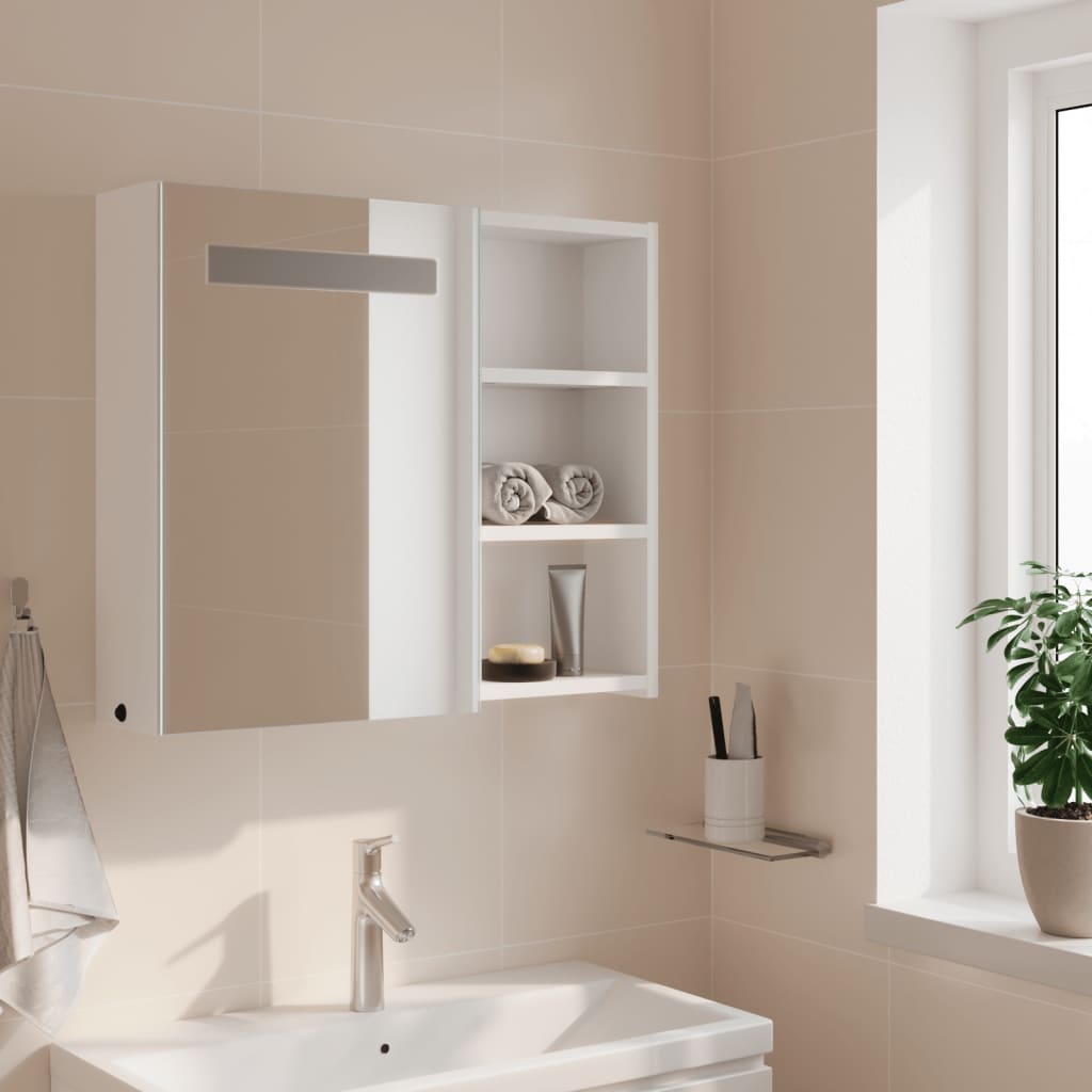 8721012107045_g_en_hd_1 vidaXL Bathroom Mirror Cabinet with LED Light White 60x13x52 cm - Image 3