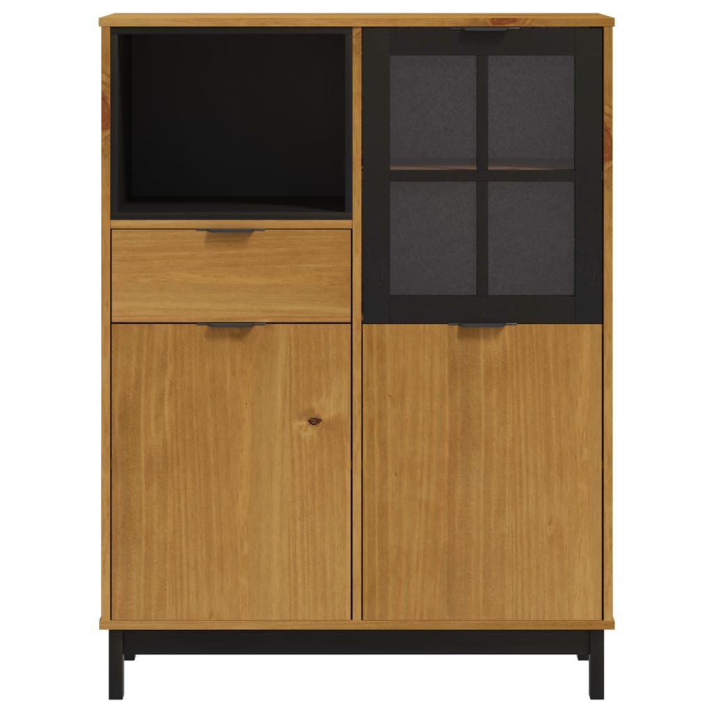 8721012107649_g_en_hd_3 vidaXL Highboard with Glass Door FLAM 92x40x122.5 cm Solid Wood Pine - Image 6