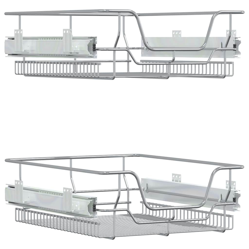 8721012117259_a_en_hd_1 vidaXL Pull-Out Wire Baskets 2 pcs Silver 45 cm - Image 2