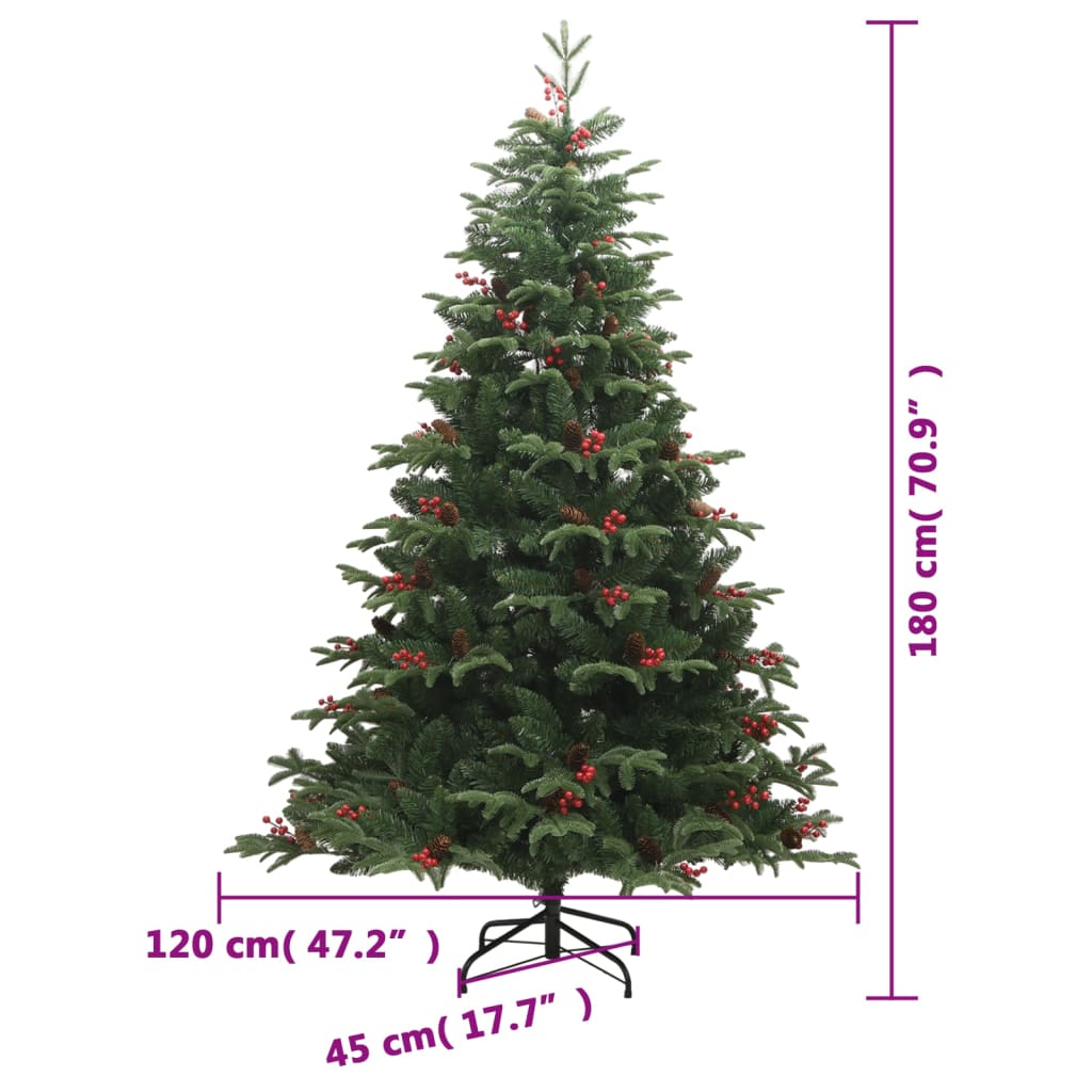 8721012117884_g_en_hd_8 vidaXL Artificial Hinged Christmas Tree with Cones and Berries 180 cm - Image 9