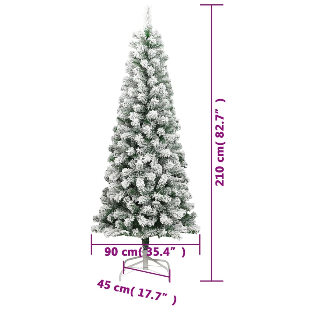 8721012117945_g_en_hd_8 vidaXL Artificial Hinged Christmas Tree with Flocked Snow 210 cm - Image 9