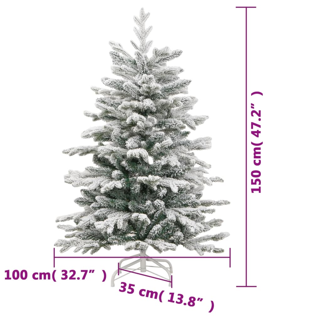 8721012117976_g_en_hd_8 vidaXL Artificial Hinged Christmas Tree with Flocked Snow 150 cm - Image 9