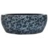 vidaXL Countertop Basin Black and Blue Round Φ41x14 cm Ceramic - Image 2