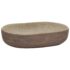 vidaXL Countertop Basin Sand and Brown Oval 59x40x14 cm Ceramic - Image 2