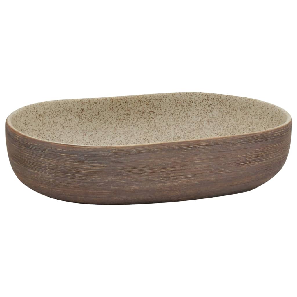 8721012119130_a_en_hd_1 vidaXL Countertop Basin Sand and Brown Oval 59x40x14 cm Ceramic - Image 2
