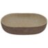 vidaXL Countertop Basin Sand and Brown Oval 59x40x14 cm Ceramic - Image 4