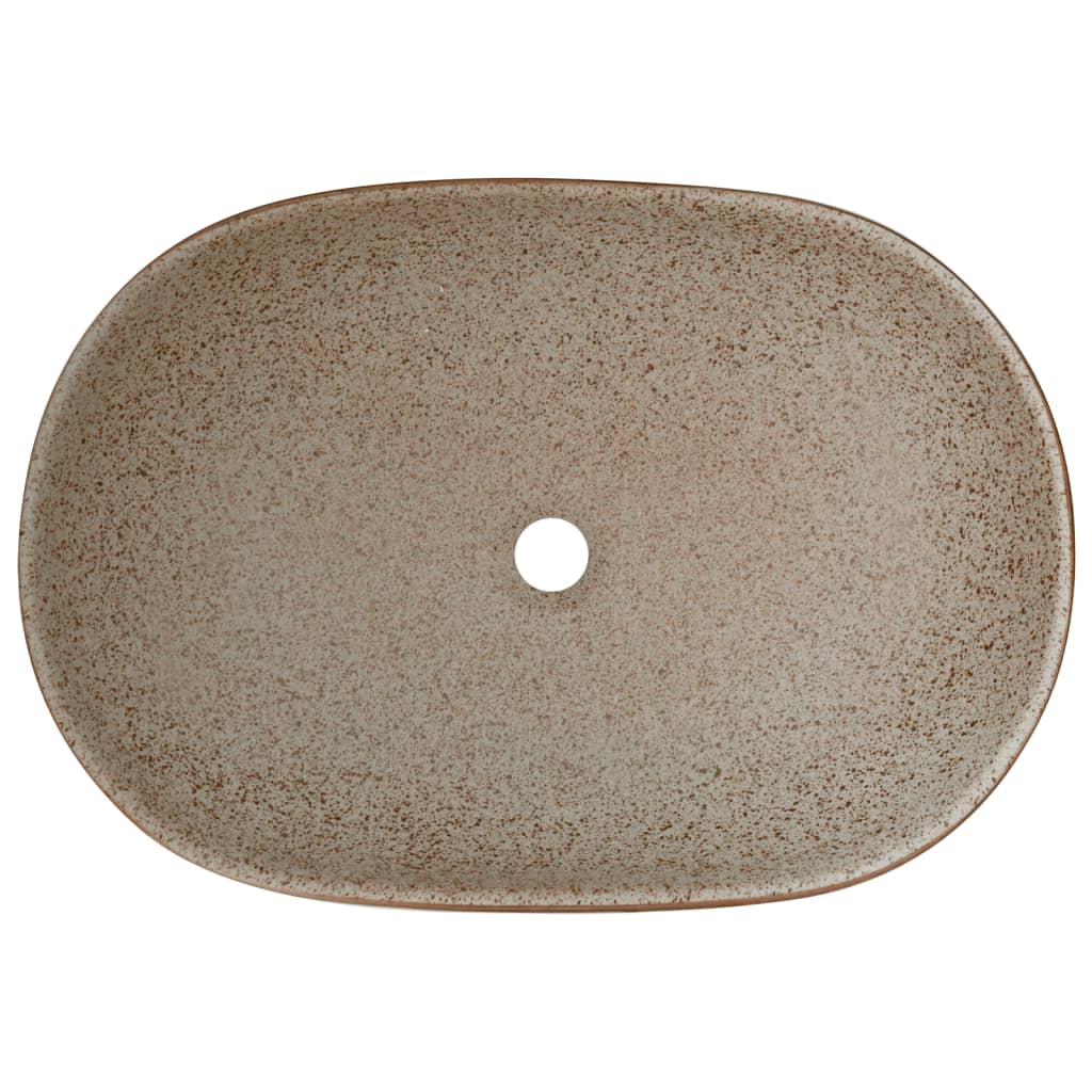 8721012119130_g_en_hd_4 vidaXL Countertop Basin Sand and Brown Oval 59x40x14 cm Ceramic - Image 6
