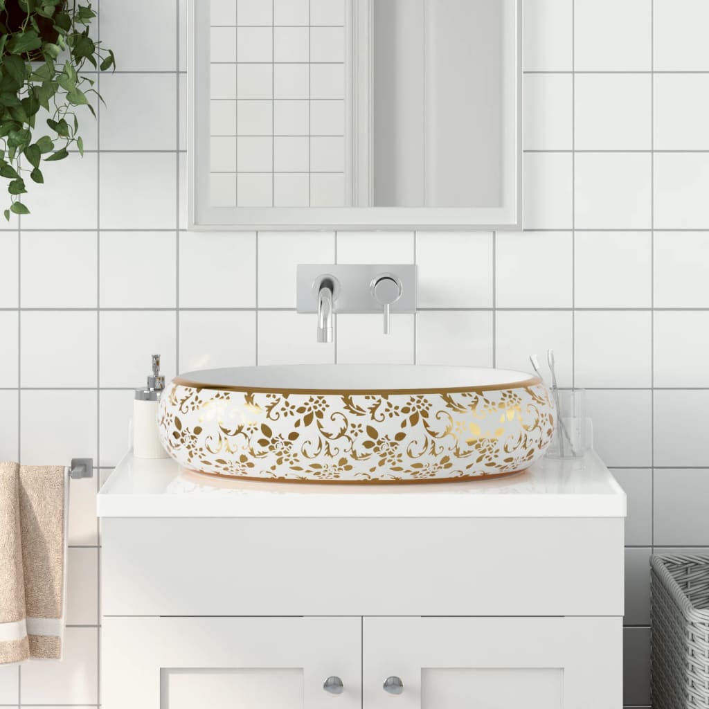 8721012119208_m_en_hd_1 vidaXL Countertop Basin White and Gold Oval 59x40x15 cm Ceramic - Image 1