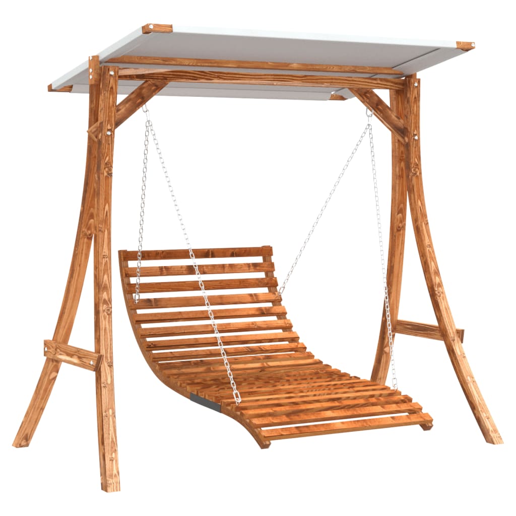 8721012119291_a_en_hd_1 vidaXL Swing Bed with Canopy Solid Wood Spruce with Teak Finish - Image 2