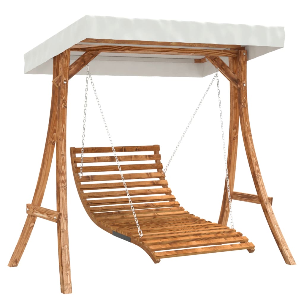 8721012119352_a_en_hd_1 vidaXL Swing Bed with Canopy Solid Wood Spruce with Teak Finish - Image 2