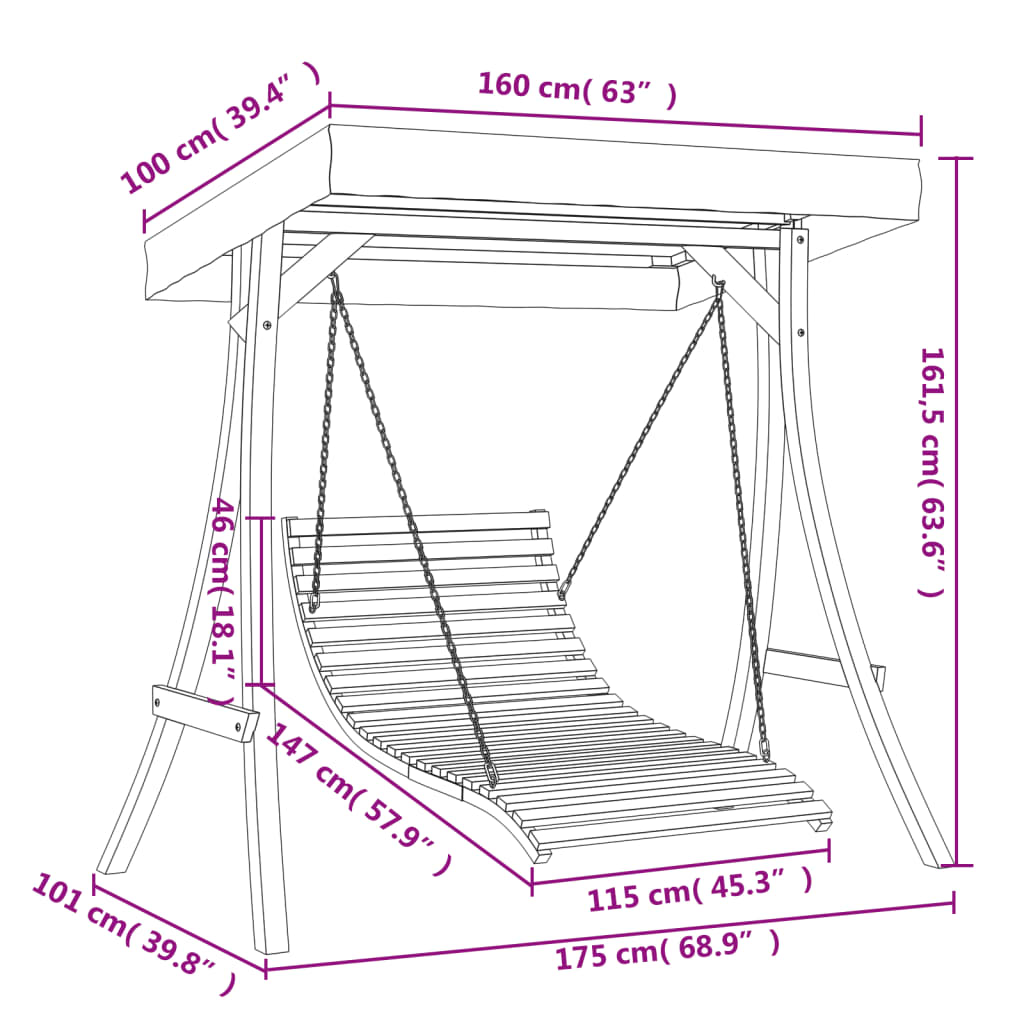 8721012119352_g_en_hd_6 vidaXL Swing Bed with Canopy Solid Wood Spruce with Teak Finish - Image 8