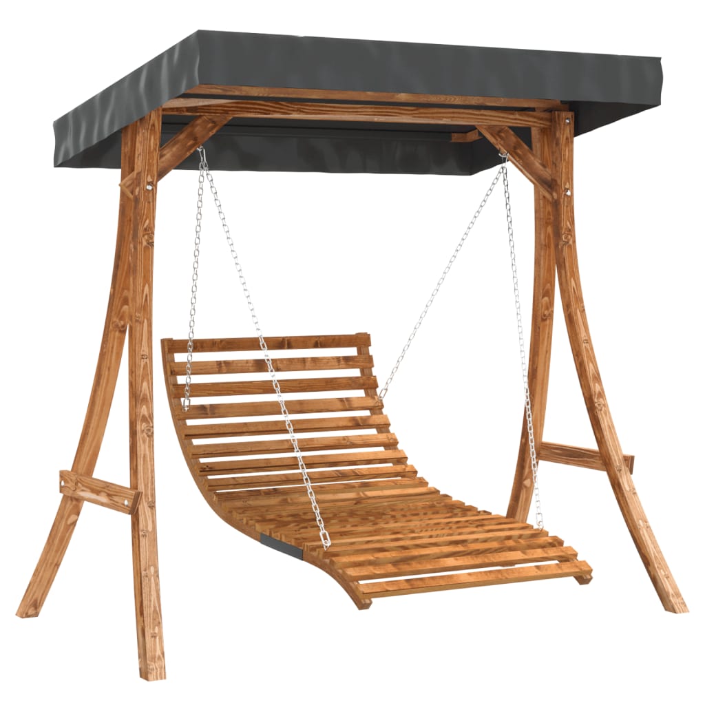 8721012119369_a_en_hd_1 vidaXL Swing Bed with Canopy Solid Wood Spruce with Teak Finish - Image 2