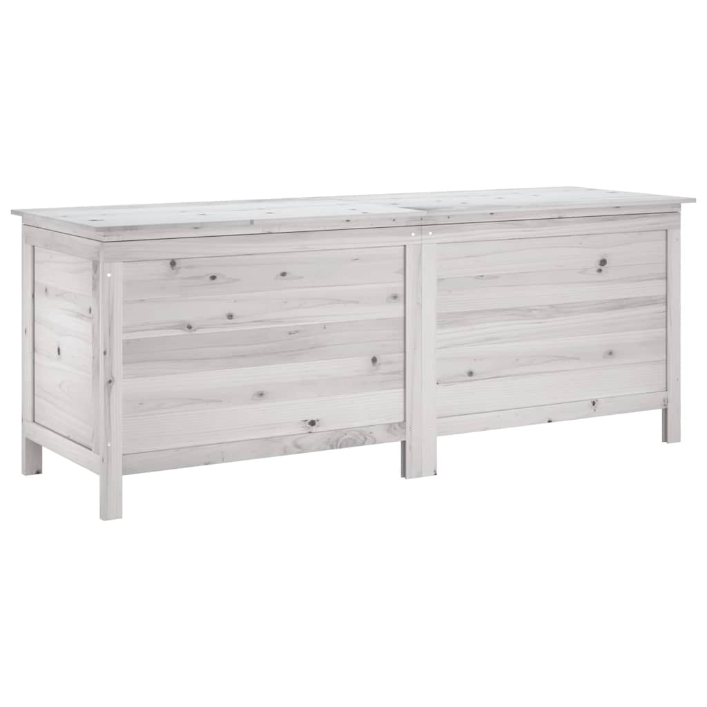 8721012119611_a_en_hd_1 vidaXL Garden Storage Box White 150x50x56.5 cm Solid Wood Fir - Image 2