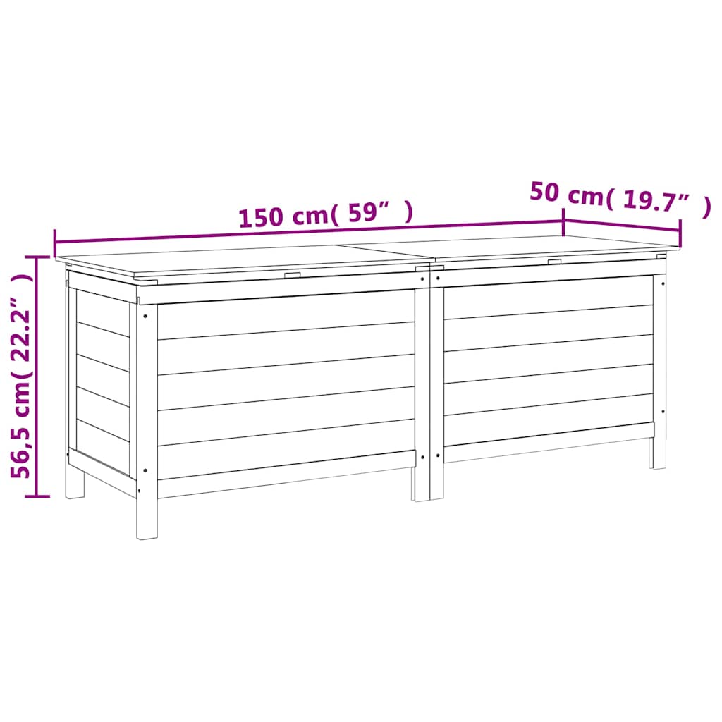 8721012119611_g_en_hd_6 vidaXL Garden Storage Box White 150x50x56.5 cm Solid Wood Fir - Image 8