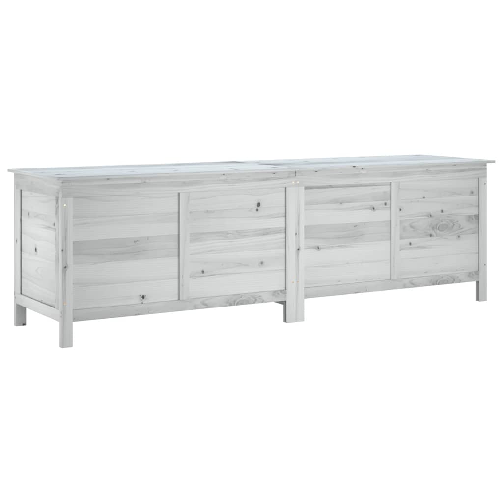 8721012119659_a_en_hd_1 vidaXL Garden Storage Box White 198.5x50x56.5 cm Solid Wood Fir - Image 2