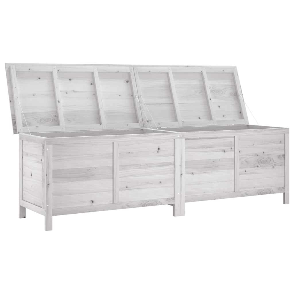 8721012119659_g_en_hd_1 vidaXL Garden Storage Box White 198.5x50x56.5 cm Solid Wood Fir - Image 3
