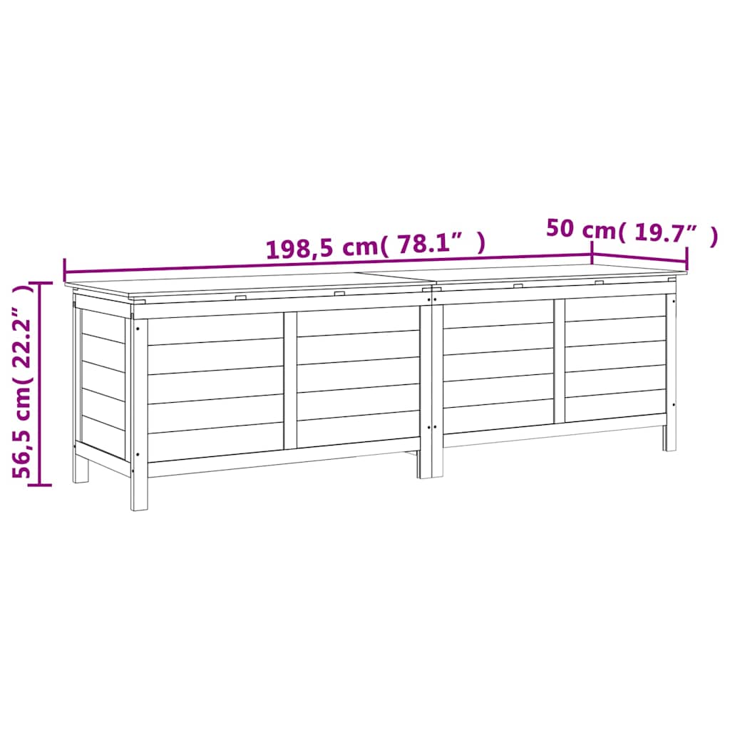 8721012119659_g_en_hd_6 vidaXL Garden Storage Box White 198.5x50x56.5 cm Solid Wood Fir - Image 8