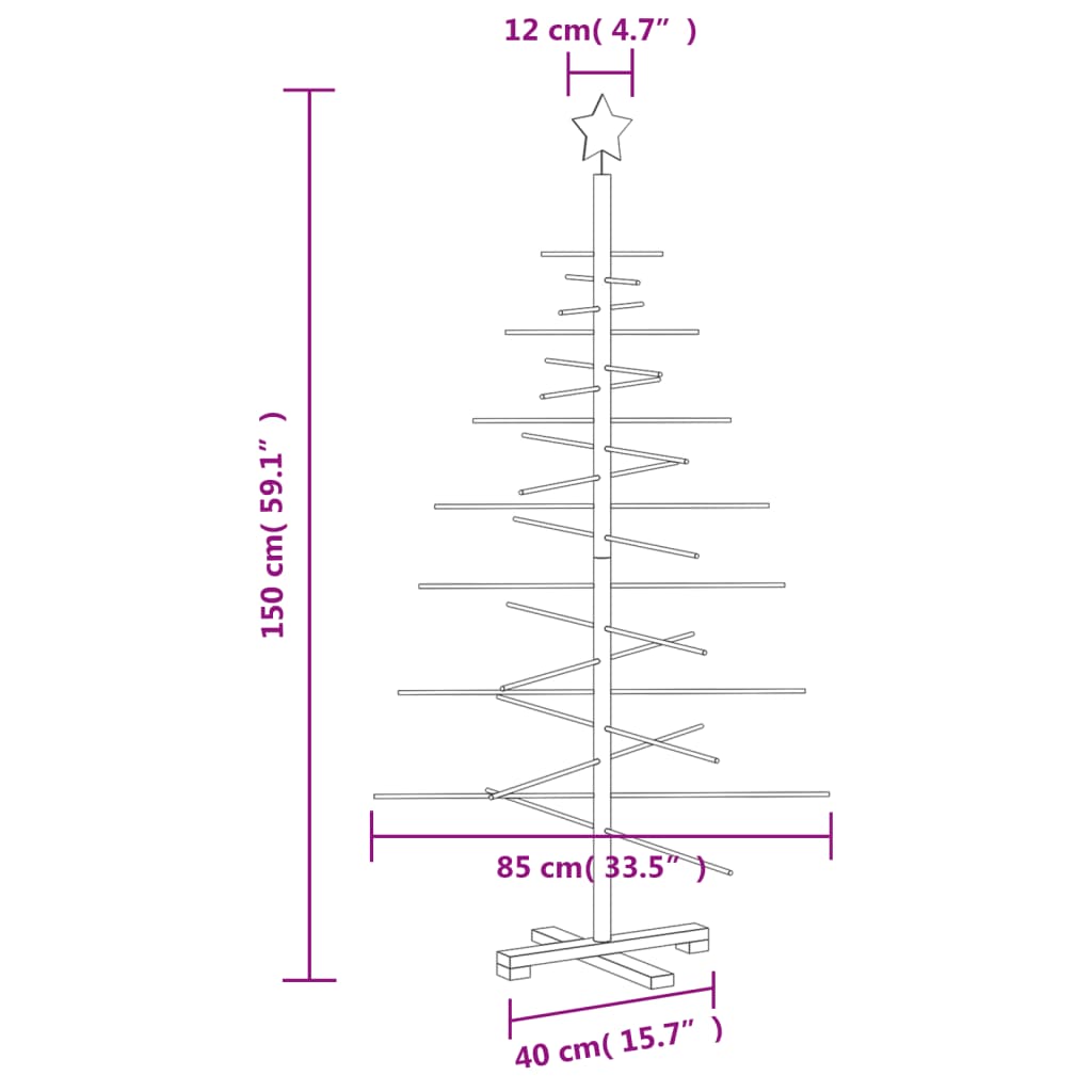 8721012133440_g_en_hd_5 vidaXL Wooden Christmas Tree for Decoration 150 cm Solid Wood Pine - Image 7