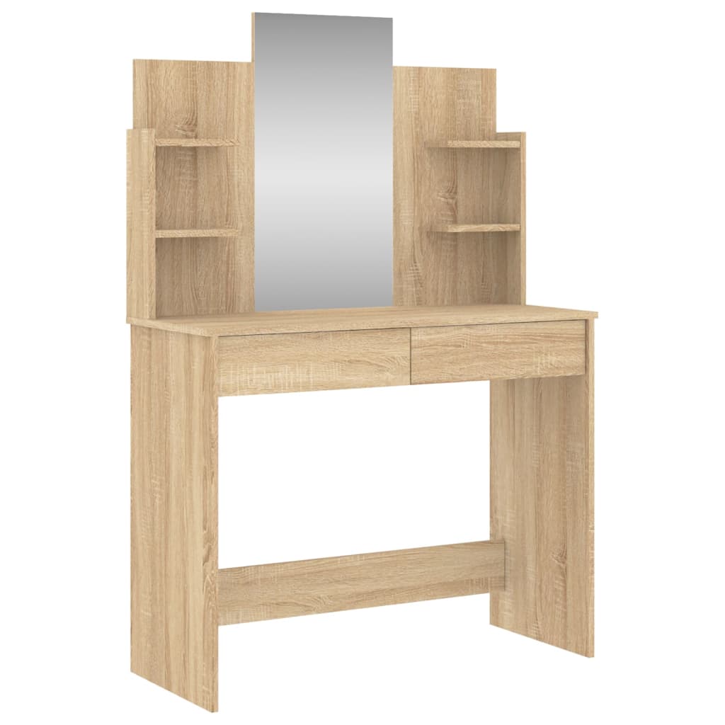 8721012134126_a_en_hd_1 vidaXL Dressing Table with Mirror Sonoma Oak 96x39x142 cm - Image 2